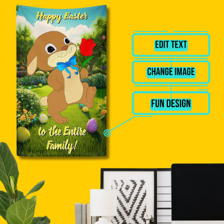 Holiday Banner: Colorful Easter Rabbit Banner