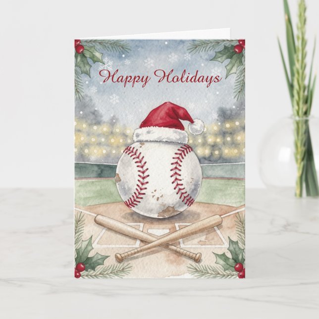 Holiday Baseball Christmas Cards (Front)