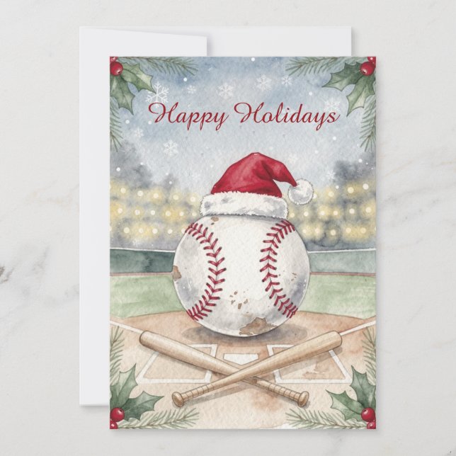 Holiday Baseball Christmas Cards (Front)