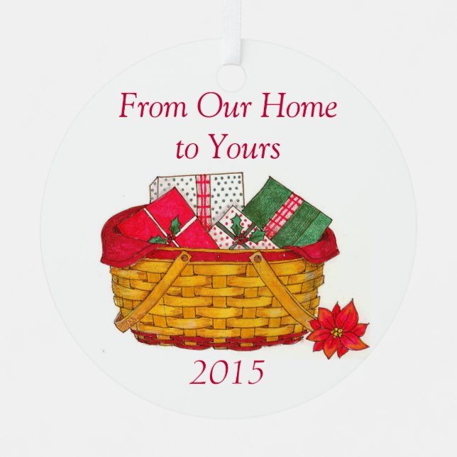 Holiday Basket Christmas Ornament (Front)