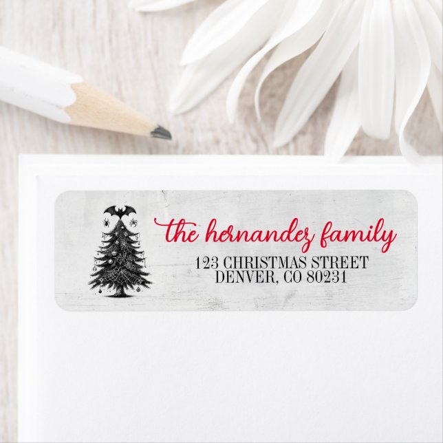 Holiday Bat Tree Label (Insitu)