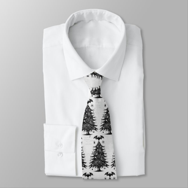 Holiday Bat Tree Neck Tie (Tied)