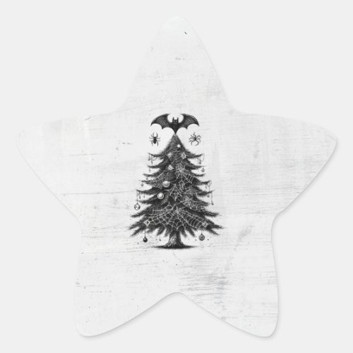 Holiday Bat Tree Star Sticker