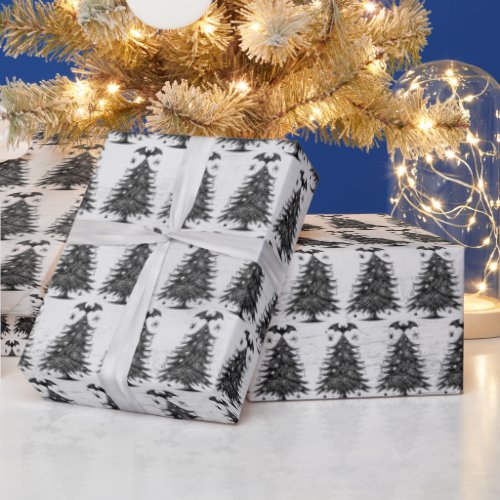Holiday Bat Tree Wrapping Paper