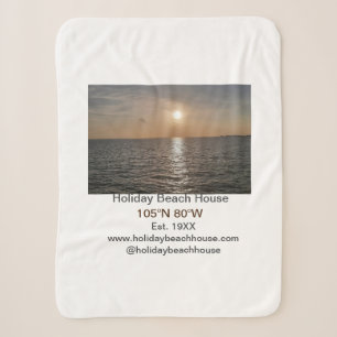 Holiday beach ocean house longitude latitude est. sherpa blanket