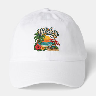Holiday Beach Trucker Hat, Vacation Embroidered Hat