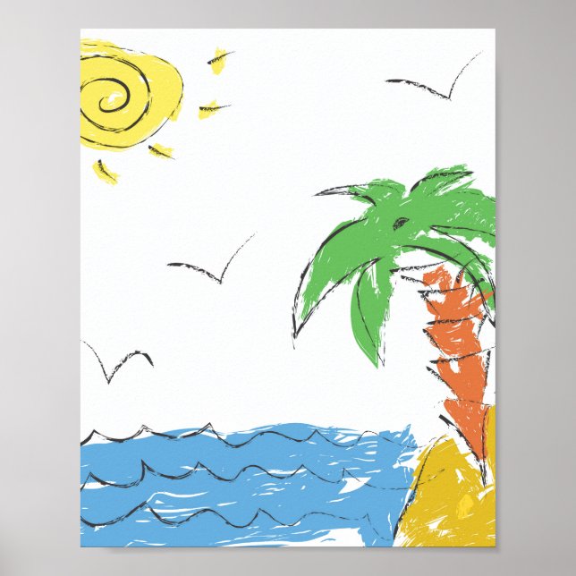 Holiday beach with palm tree baby poster (Front)