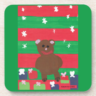 Holiday Bear - Kids Art for CHOC Beverage Coaster