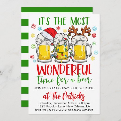 Holiday Beer Exchange Party Invitation