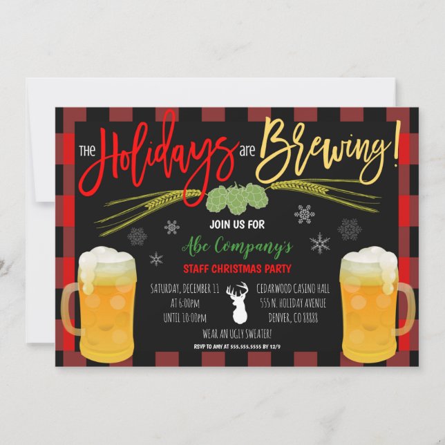Holiday Beer Party Invitation (Front)