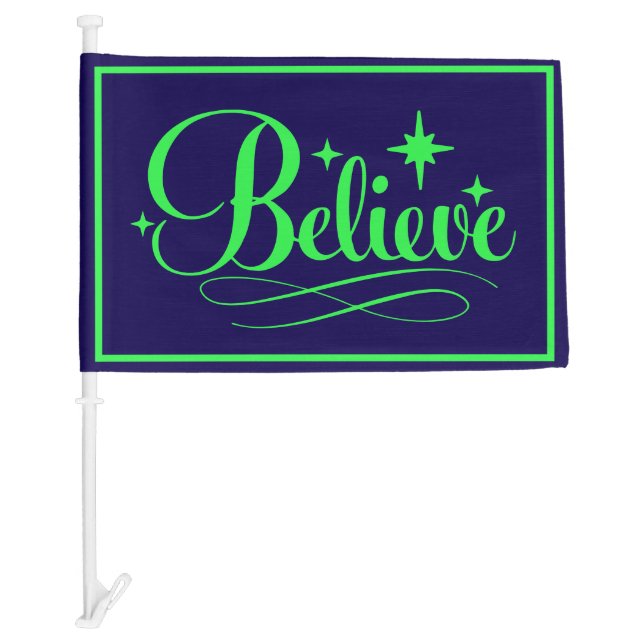  Holiday Believe Car Magnet Flag (Front)
