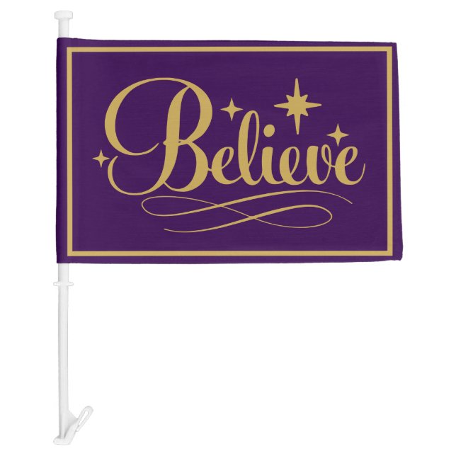  Holiday Believe Car Magnet Flag (Front)