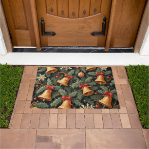 Holiday Bells, Decorative Christmas Pattern, Doormat