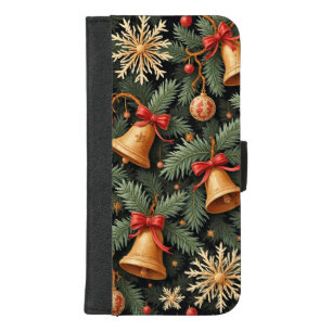 Holiday Bells, Decorative Christmas Pattern, iPhone 8/7 Plus Wallet Case