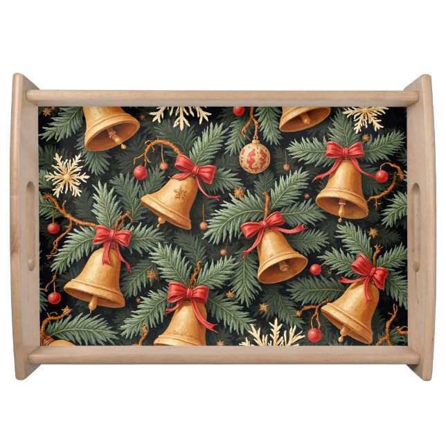 Holiday Bells, decorative pattern. Serving Tray (Front)