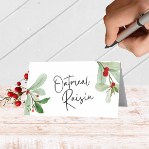 Holiday Berries Folding Food, Drink or Place Cards