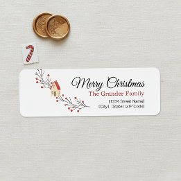 Holiday Berry Branch Christmas Label