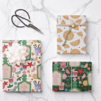Holiday Beverages Wrapping Paper Sheets