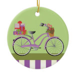 Holiday Bicycle Ceramic Ornament