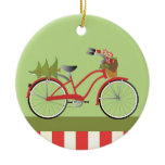 Holiday Bicycle Ceramic Ornament