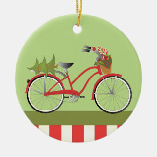 Holiday Bicycle Ceramic Ornament