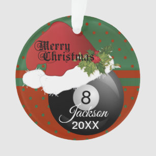 Holiday Billiard Design DIY Name Ornament