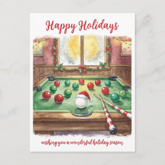 Holiday Billiard player Christmas Cards