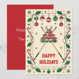 Holiday Billiard player Christmas Cards