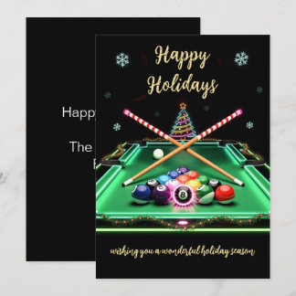 Holiday Billiard player Christmas Cards