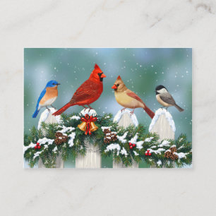 Holiday Birds & Christmas Garland Business Card