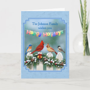 Holiday Birds & Christmas Garland Card