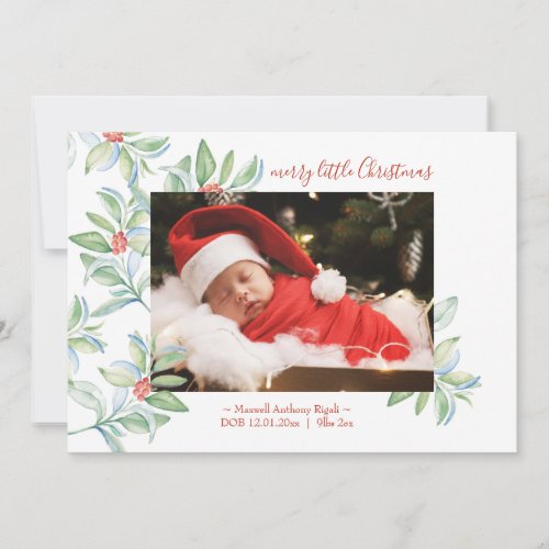 Holiday Birth Announcement Cards with Photo