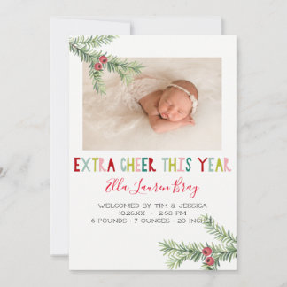 Holiday Birth Announcement - Extra Cheer This Year