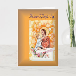 Holiday Birthday born on St. Joseph's Day Card