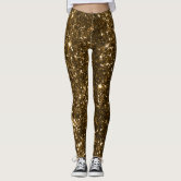 Black Sparkle Faux Glitter Leggings