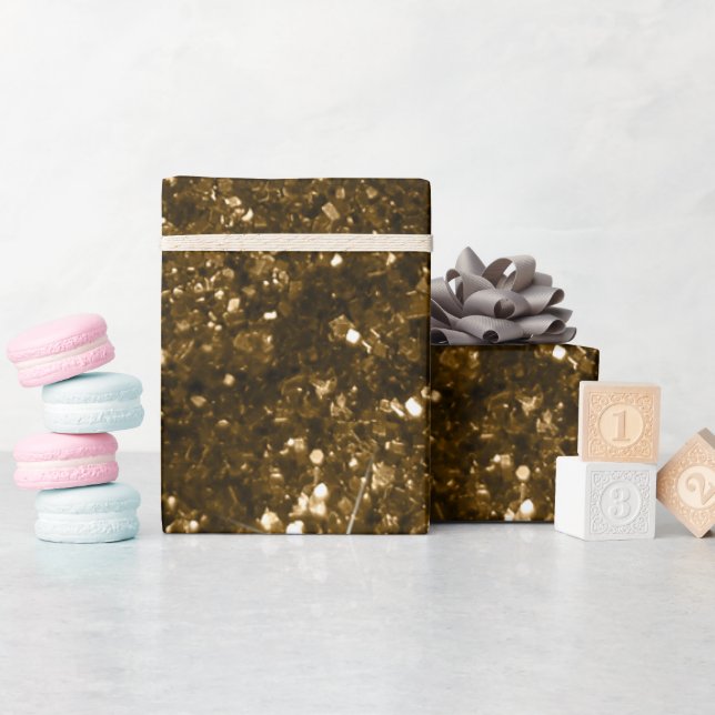 Holiday Black and Gold Faux Glitter Christmas Wrapping Paper (Baby Shower)