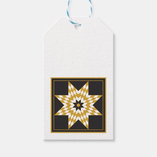 Holiday Black and Gold Star Celebration Gift Tag