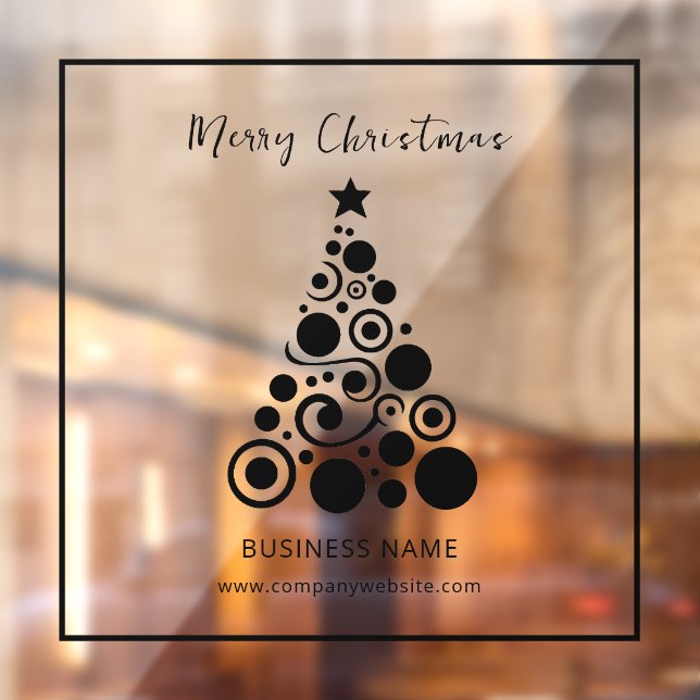 Holiday Black Christmas Tree Window Decoration Window Cling (Sheet 2)