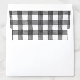Holiday Black Gingham Plaid Envelope Liner