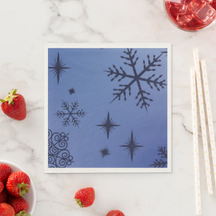 Holiday Black Snowflake Napkins
