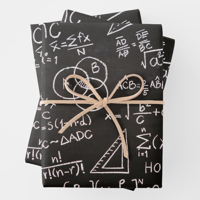 Holiday Blackboard Pattern  Wrapping Paper Sheets (In situ)