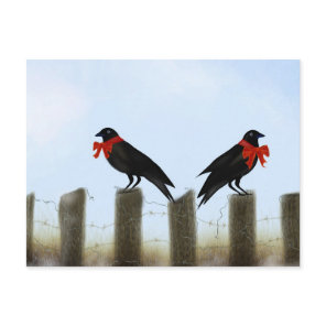 Holiday Blessing Crows Postcard