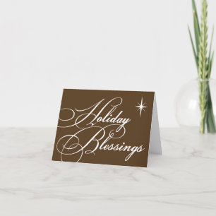Holiday blessings bright star custom business logo card