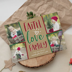 Holiday Blessings Christmas Photo Collage Card