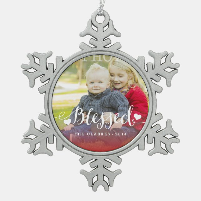 Holiday Blessings | Groupon Holiday Photo Ornament (Front)