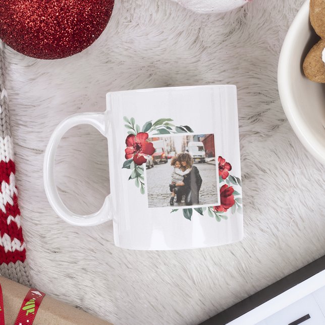Holiday Blossoms Personalized Photo Mug (Creator Uploaded)