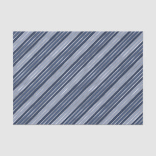 Holiday Blue and Silver Foil Christmas Stripes Tissue Paper