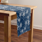 Holiday Blue and Silver Snowflakes Table Runner