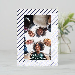 Holiday Blue and White Stripes Real