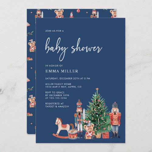 Holiday Blue Baby Shower Invitation